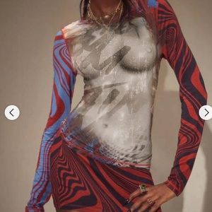 Jaded London Women's Red and Blue Top